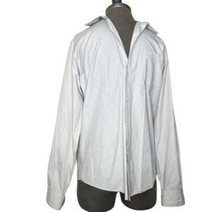 Vintage Yves Saint Laurent Mens Gray Collared Button Up Shirt Size 15.5 Med